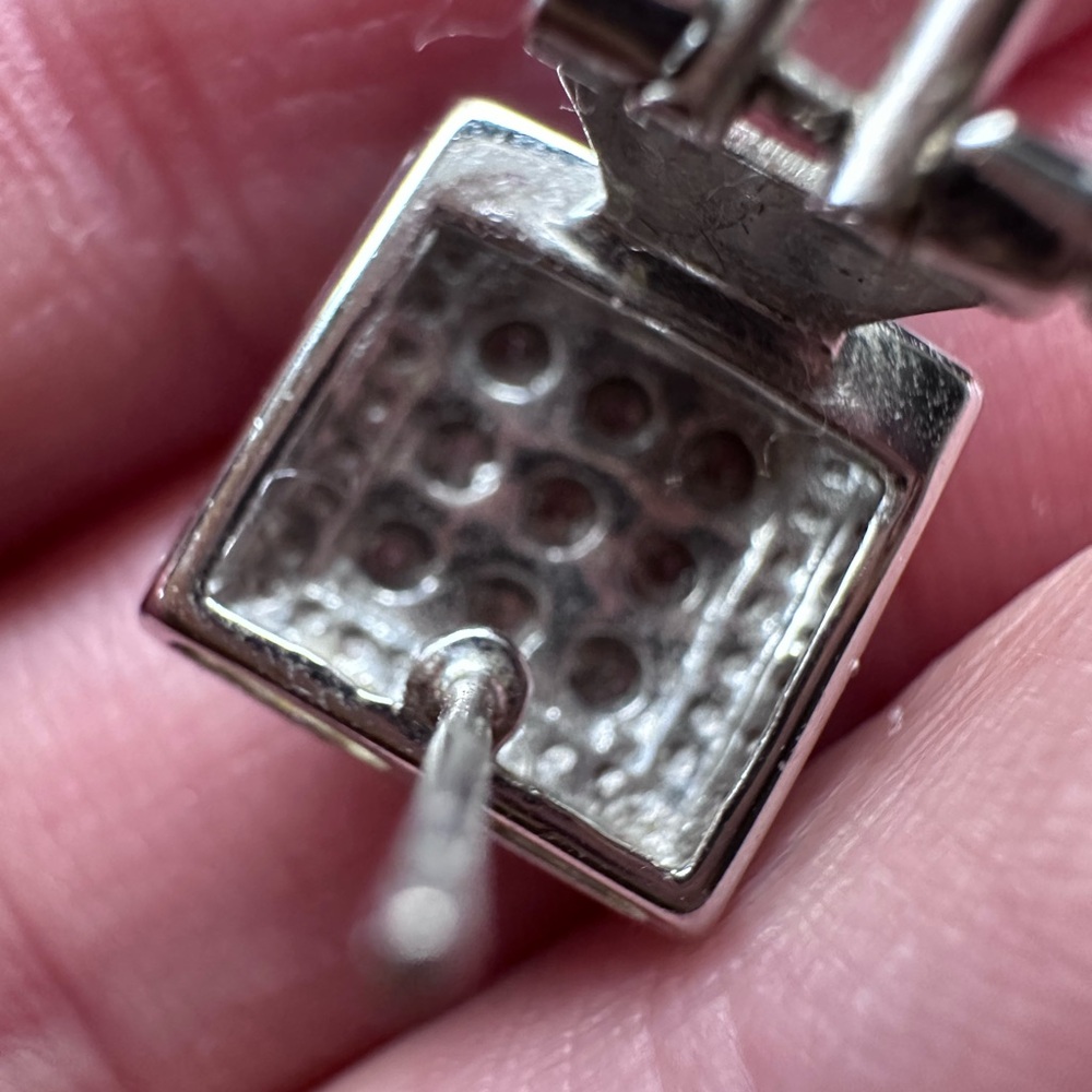 Square Diamond Pave Earrings - Picture 8 of 8